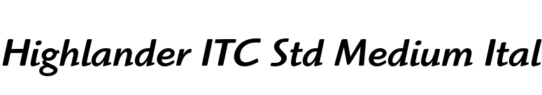 Highlander ITC Std Medium Ital font preview
