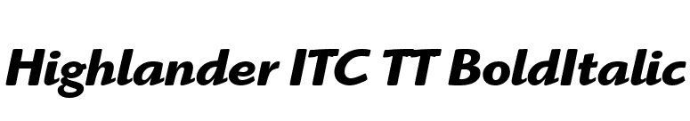 Highlander ITC TT BoldItalic font preview