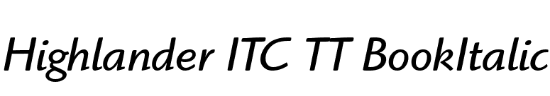 Highlander ITC TT BookItalic font preview
