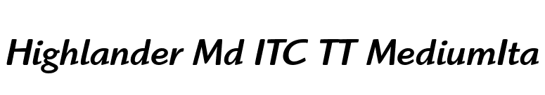Highlander Md ITC TT MediumIta font preview