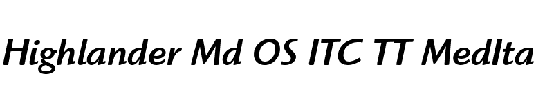 Highlander Md OS ITC TT MedIta font preview