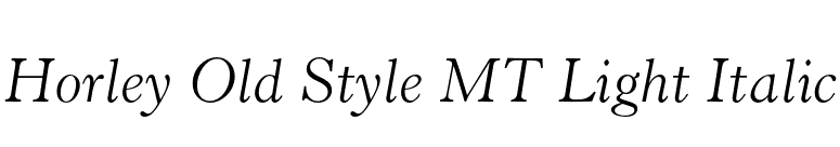 Horley Old Style MT Light Italic font preview
