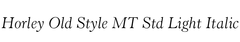 Horley Old Style MT Std Light Italic font preview
