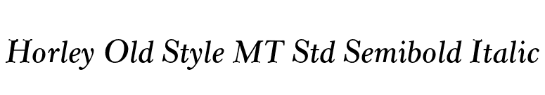 Horley Old Style MT Std Semibold Italic font preview
