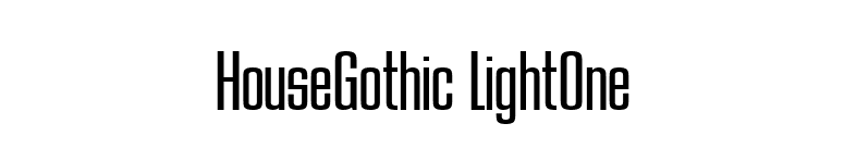 HouseGothic LightOne font preview
