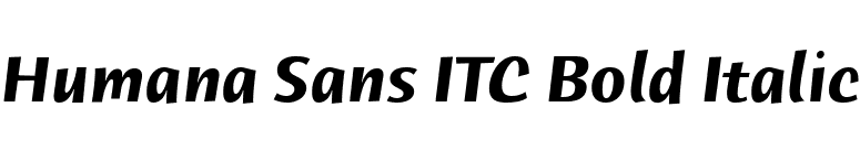 Humana Sans ITC Bold Italic font preview