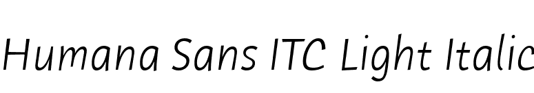 Humana Sans ITC Light Italic font preview