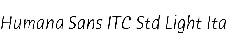 Humana Sans ITC Std Light Ita font preview