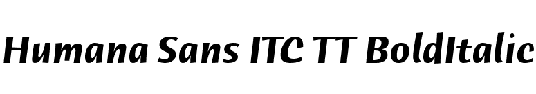 Humana Sans ITC TT BoldItalic font preview