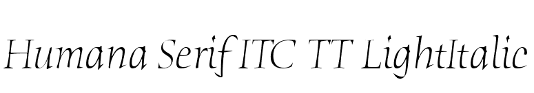 Humana Serif ITC TT LightItalic font preview
