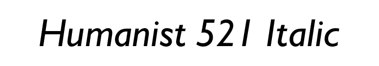 Humanist 521 Italic font preview