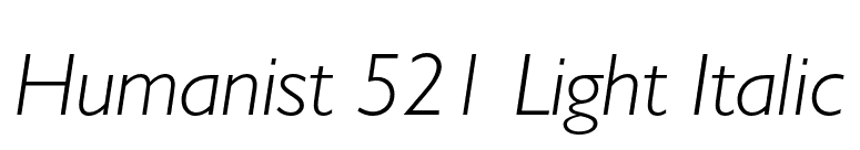 Humanist 521 Light Italic font preview