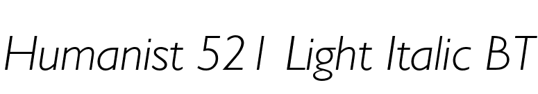 Humanist 521 Light Italic BT font preview