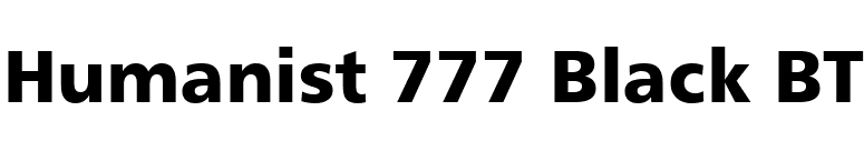 Humanist 777 Black BT font preview