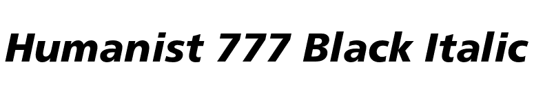 Humanist 777 Black Italic font preview