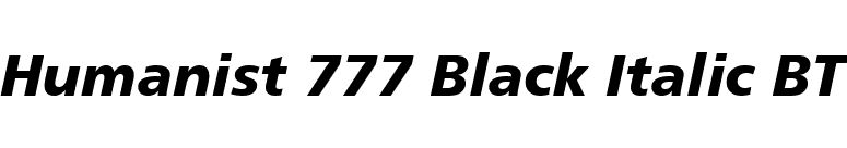 Humanist 777 Black Italic BT font preview