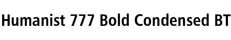 Humanist 777 Bold Condensed BT font preview
