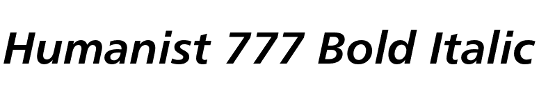 Humanist 777 Bold Italic font preview