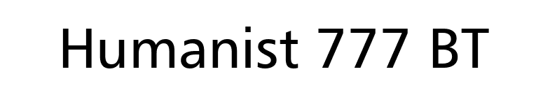 Humanist 777 BT font preview