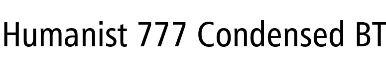 Humanist 777 Condensed BT font preview
