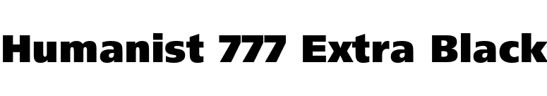 Humanist 777 Extra Black font preview