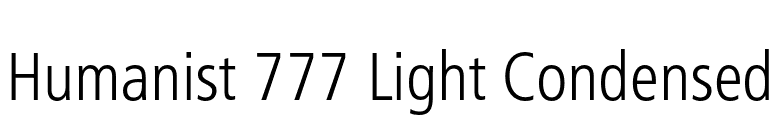 Humanist 777 Light Condensed font preview