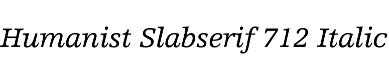 Humanist Slabserif 712 Italic font preview
