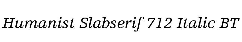 Humanist Slabserif 712 Italic BT font preview