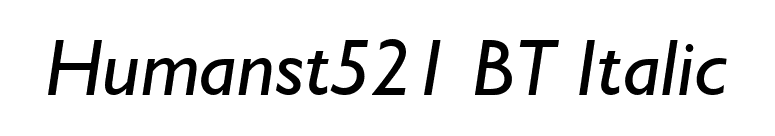 Humanst521 BT Italic font preview