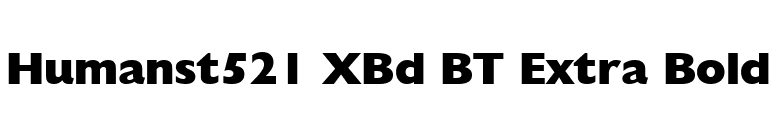 Humanst521 XBd BT Extra Bold font preview