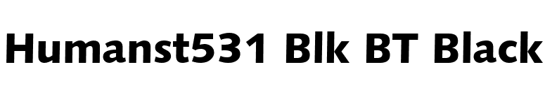 Humanst531 Blk BT Black font preview