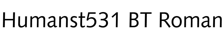 Humanst531 BT Roman font preview