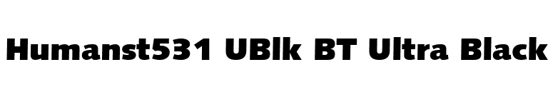 Humanst531 UBlk BT Ultra Black font preview