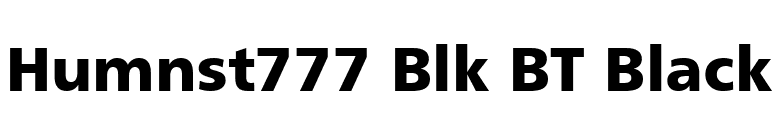 Humnst777 Blk BT Black font preview
