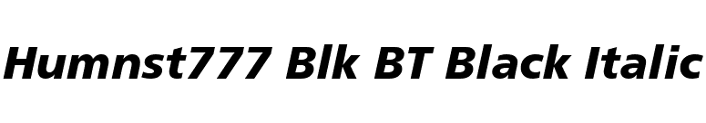Humnst777 Blk BT Black Italic font preview