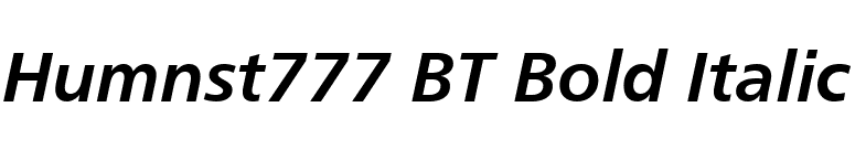 Humnst777 BT Bold Italic font preview