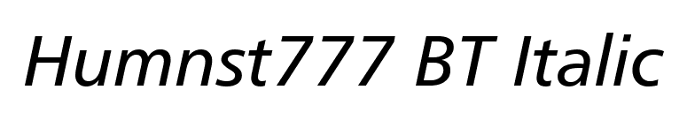 Humnst777 BT Italic font preview