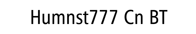 Humnst777 Cn BT font preview