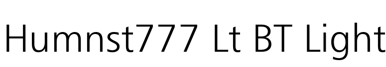 Humnst777 Lt BT Light font preview