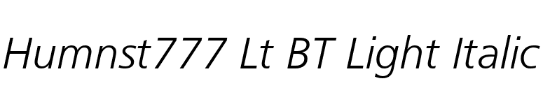 Humnst777 Lt BT Light Italic font preview
