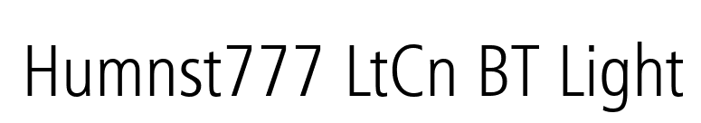 Humnst777 LtCn BT Light font preview