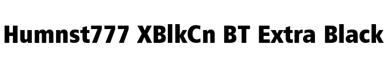 Humnst777 XBlkCn BT Extra Black font preview