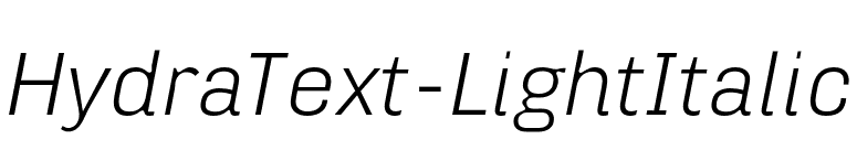 HydraText-LightItalic font preview