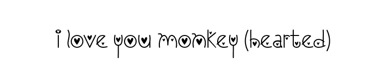 I Love You Monkey (Hearted) font preview