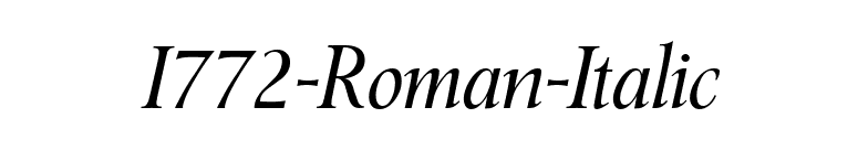 I772-Roman-Italic font preview