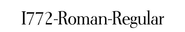 I772-Roman-Regular font preview