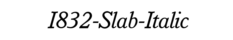 I832-Slab-Italic font preview