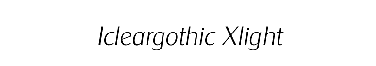 Icleargothic Xlight font preview