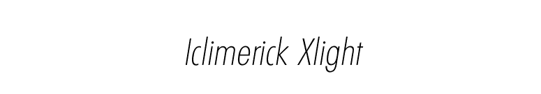 Iclimerick Xlight font preview
