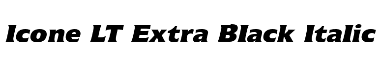 Icone LT Extra Black Italic font preview